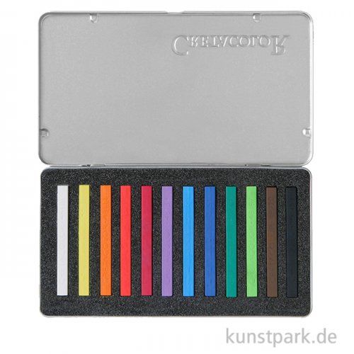Cretacolor Pastel Carre - 12er Pastellkreide Set im Metalletui