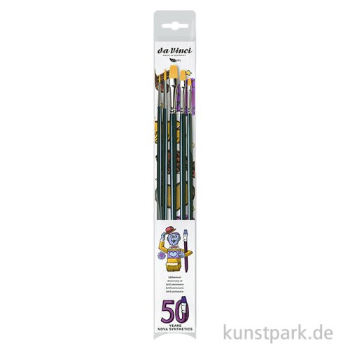 da Vinci NOVA Pinsel Jubiläumsset, 5 Synthetikpinsel für Acryl + Öl