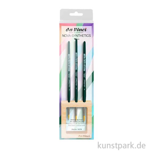 da Vinci NOVA Pinselset, 3 Allroundpinsel im Holzständer