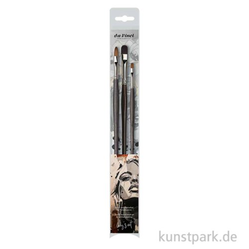 da Vinci Portrait Pinselset mit 3 Öl- und Acrylpinseln