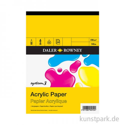 Daler-Rowney System 3 Acrylblock, 20 Blatt, 230g DIN A3