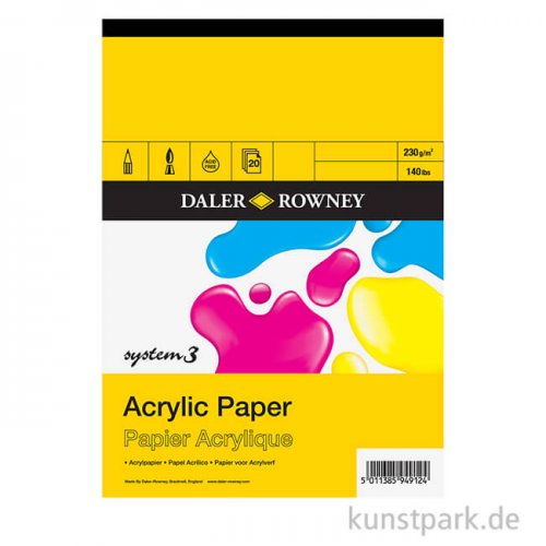 Daler-Rowney System 3 Acrylblock, 20 Blatt, 230g