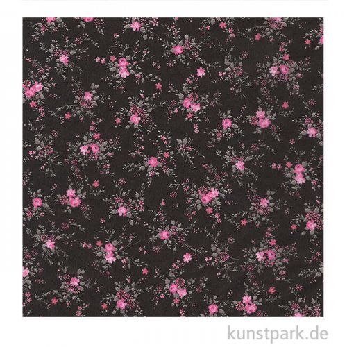 DECOPATCH Papier 565 Blumen Schwarz, 3 Stück