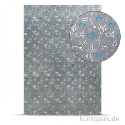 Designkarton Religion - Grau-Blau, DIN A4, 200 g