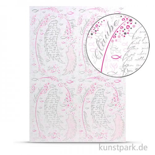 Designkarton Religion - Weiß-Pink, DIN A4, 200 g