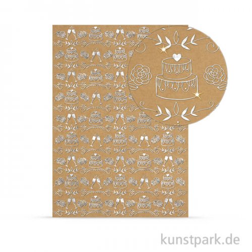 Designkarton Selection - Hochzeit silber, DIN A4, 250 g