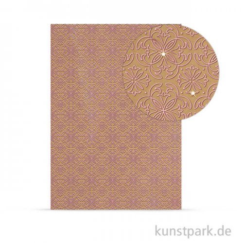 Designkarton Selection - Ornamente roségold, DIN A4, 250 g