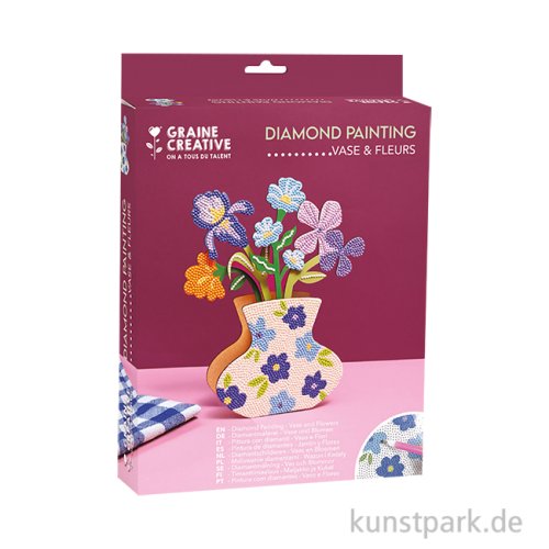 Diamond Painting Set - Blumenvase, Blau