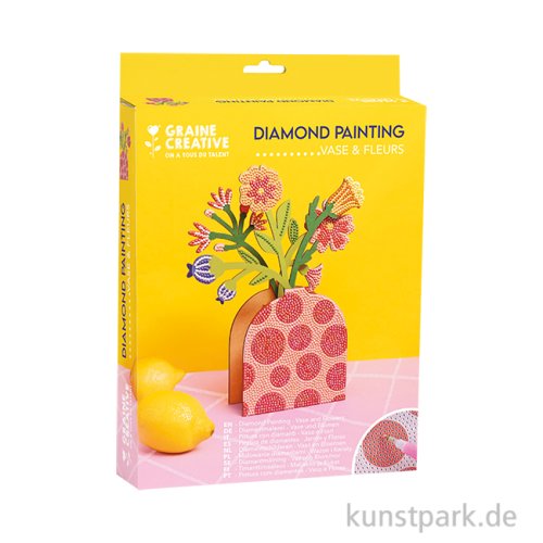 Diamond Painting Set - Blumenvase, Rot