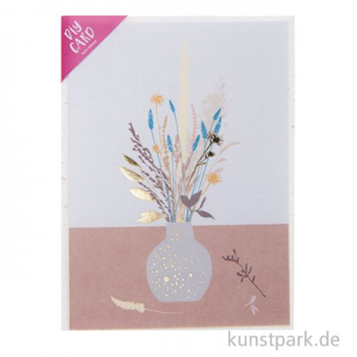 DIY Card - Transformation, Vase mit Blumen mit viel Zubehör