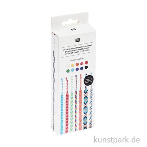 DIY Freundschaftsarmbänder Set, Classic Colours, 10 x 8 m Garn