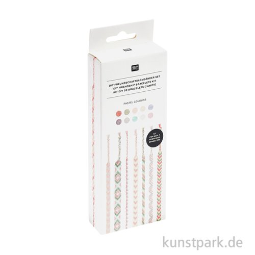 DIY Freundschaftsarmbänder Set, Pastel Colours,10 x 8 m Garn