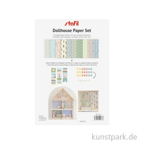 Dollhouse Paper Set, Puppenhaus Tapeten, A4, 10 Blatt
