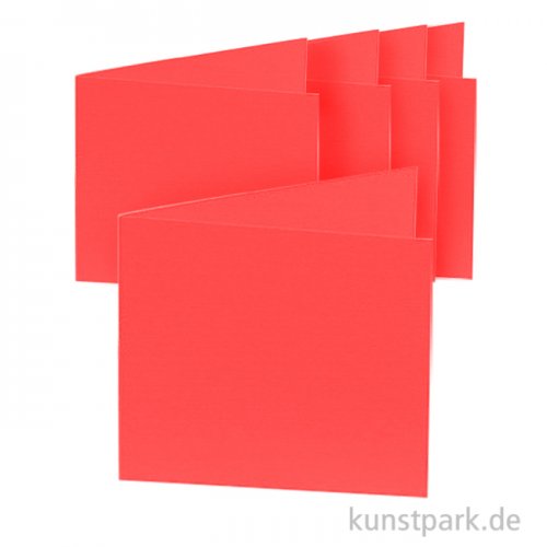 Doppelkarten quadratisch - Rot, 13,5cm, 5 Karten + Kuverts + Einlagen