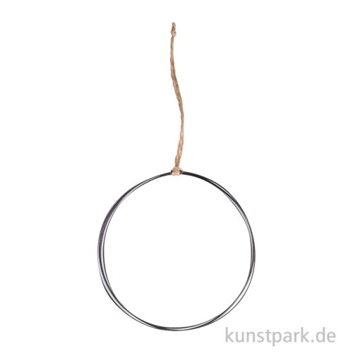 Draht Ring zum Hängen, Schwarz, Durchmesser 10 cm