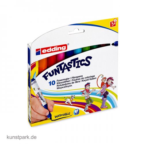edding 14 FUNTASTICS Kinder-Fasermaler Set mit 10 Farben
