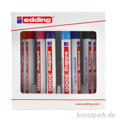 edding 3000 Permanent-Marker Set, Box mit 10 Farben
