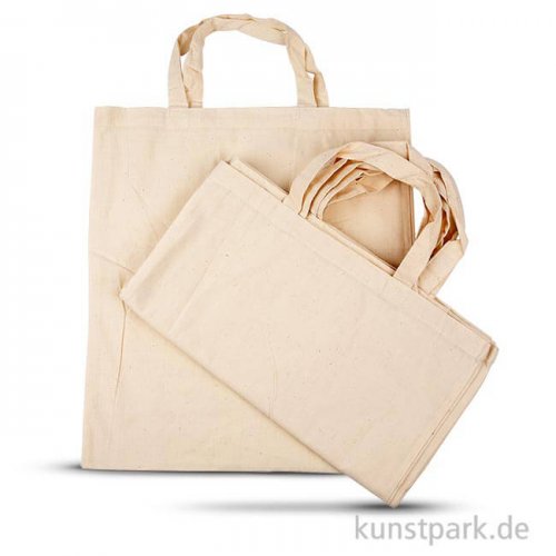 Einkaufstasche aus Baumwolle - Natur, 38x42 cm, 5 Stück
