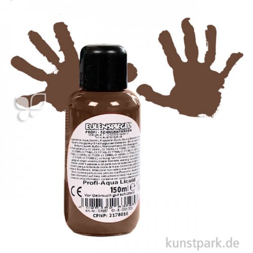 Eulenspiegel Profi-Aqua Liquid Körperfarbe 150 ml | Braun