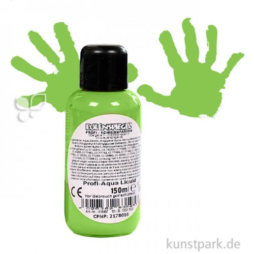 Eulenspiegel Profi-Aqua Liquid Körperfarbe 150 ml | Hexengrün