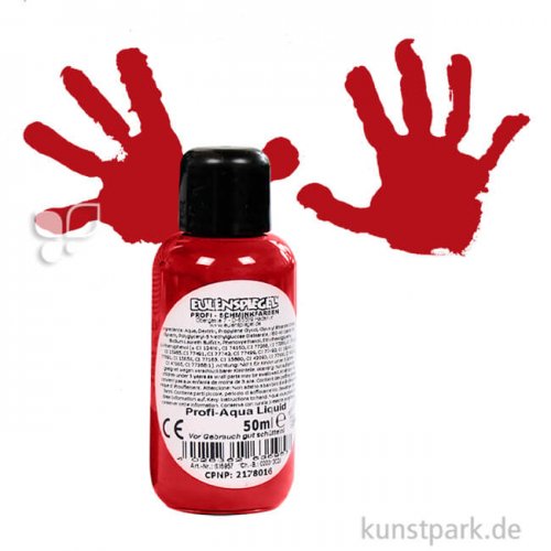 Eulenspiegel Profi-Aqua Liquid Körperfarbe 50 ml | Rubinrot