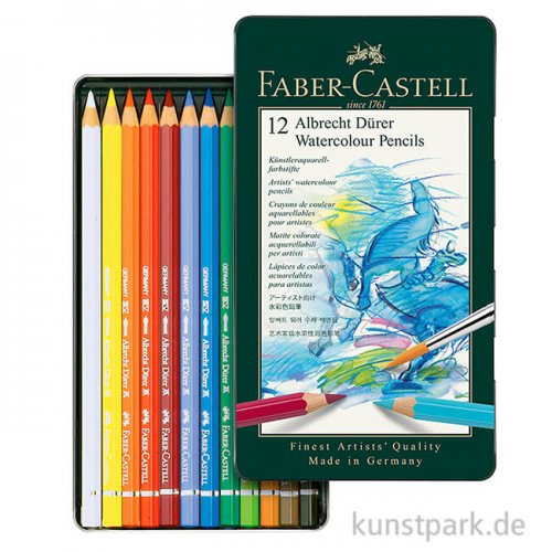 Faber-Castell ALBRECHT DÜRER, 12 Aquarellstifte im Metalletui