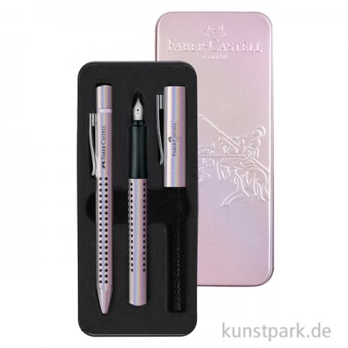 Faber-Castell GRIP Geschenkset - Füller + Kugelschreiber - Glam Pearl
