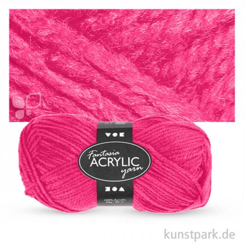 Fantasia Wolle aus 100 % Polyacryl - 50 g 80 m | Neonpink