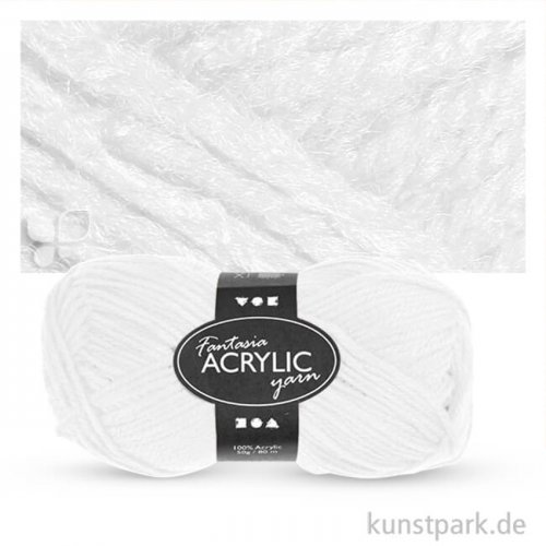 Fantasia Wolle aus 100 % Polyacryl - 50 g 80 m | Weiß