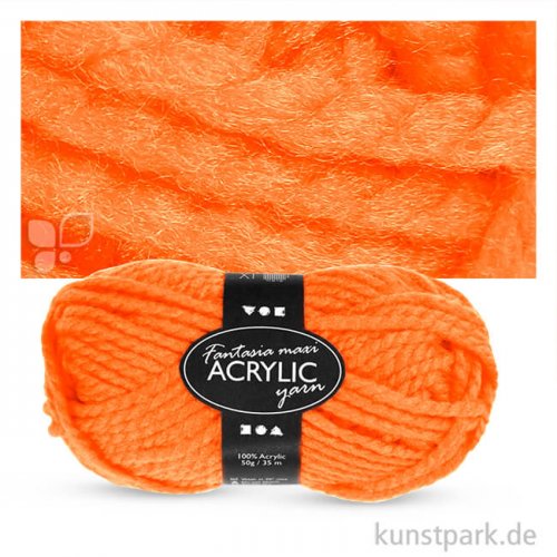 Fantasia Wolle Maxi aus 100 % Polyacryl - 50 g 35 m | Neonorange