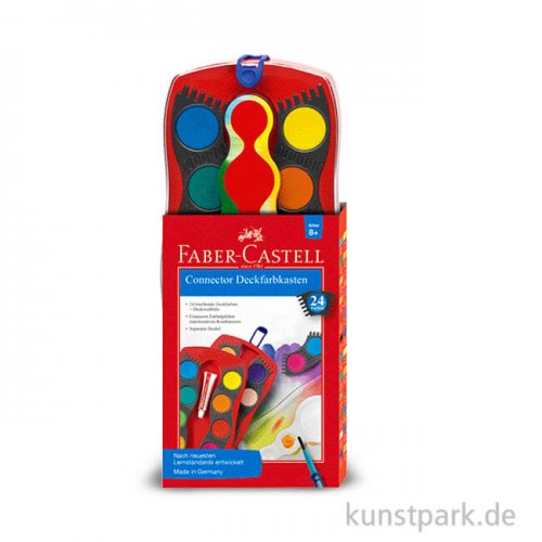 Faber-Castell CONNECTOR Farbkasten, 24 Farben inkl. Deckweiß