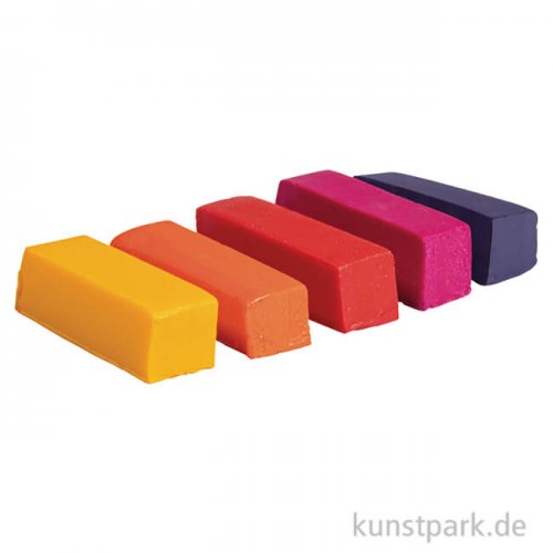 Farbpigmente für Wachs, Regenbogen, 1 x 1 x 2,9 cm, 5 Stück