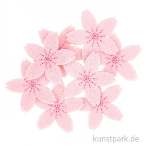 Filz-Streuteile - Kirschblüten, Hellrosa, 8 Stück