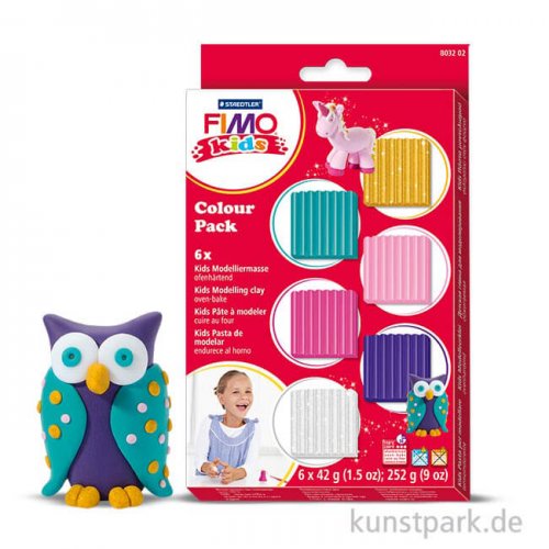 FIMO Kids Colour Pack - Girlie, 6x42 g