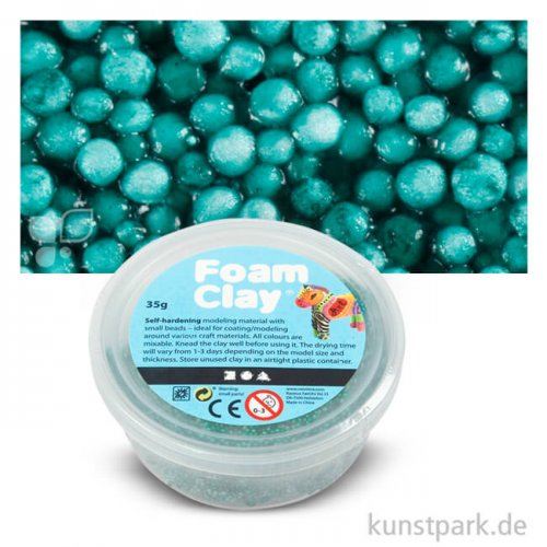 Foam Clay - Modelliermasse mit kleinen Perlen, 35 g Einzelfarbe | Dunkelgrün
