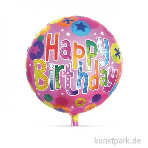 Folienballon Happy Birthday, 46 cm