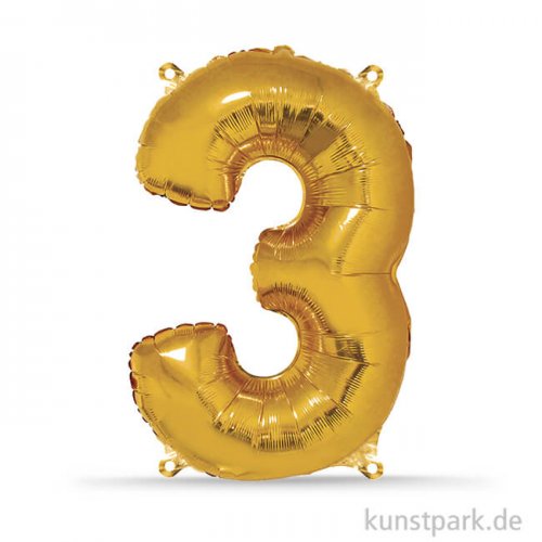 Folienballon Zahl - Gold, 96 cm einzel | 3