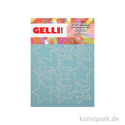Gelli Arts - Stencil, Holiday Stars, 12,7 x 17,8 cm
