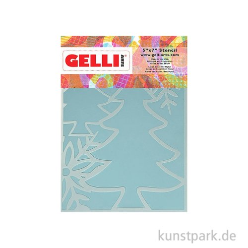 Gelli Arts - Stencil, Holiday Trees, 12,7 x 17,8 cm