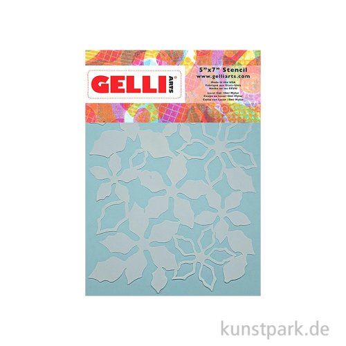 Gelli Arts - Stencil, Poinsettia, 12,7 x 17,8 cm