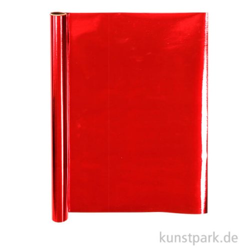 Geschenkpapier - Metallic-Rot, Breite 50 cm 4 m