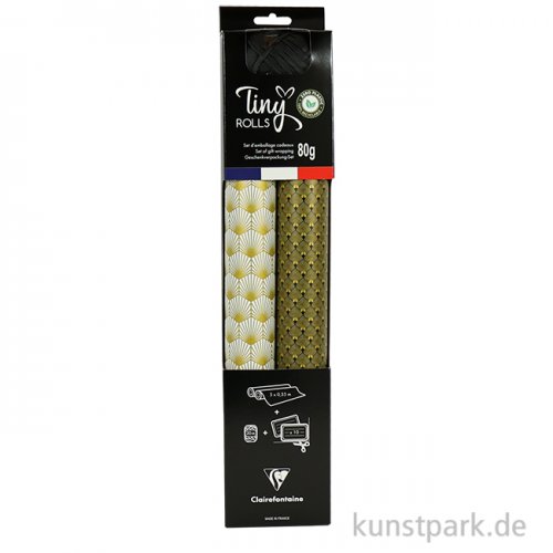 Geschenkpapier Set mit Zubehör - Vintage, Gold