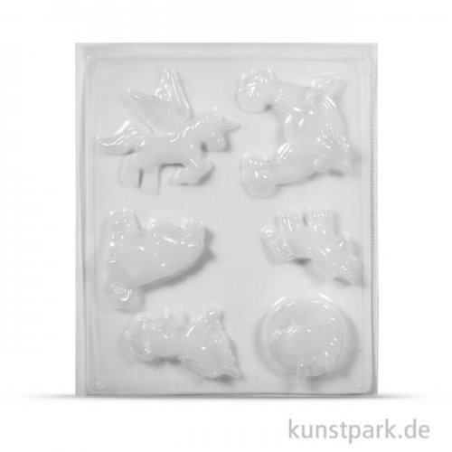 Gießform - Einhörner, 5 - 6 cm, 6 Motive sortiert