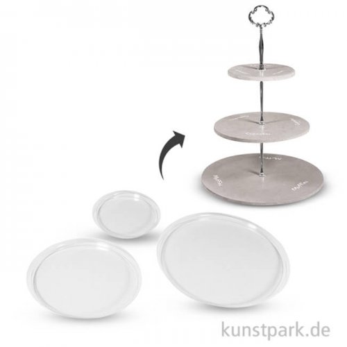 Gießform - Etagere Rund, Durchmesser 13-25 cm, 3-teilig
