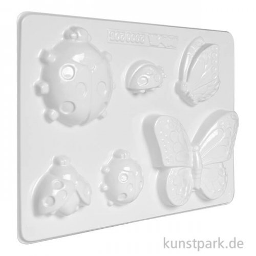Gießform - Marienkäfer + Schmetterlinge
