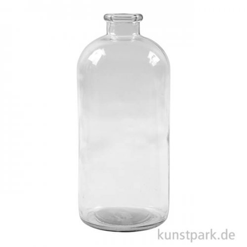 Glasflasche aus Klarglas, 24,5 x 10,5 cm