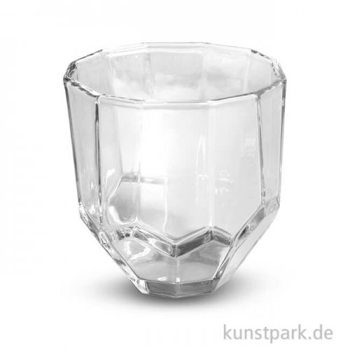 Glasgefäß facettiert 250 ml, 9x9x9 cm