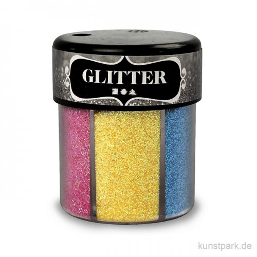 Glitter in strahlenden Farben - Hell, Streudose, 6x13 g