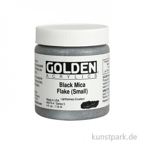 GOLDEN Irisierende Acrylfarbe - 4075 Schwarze Flocken (klein), 119 ml