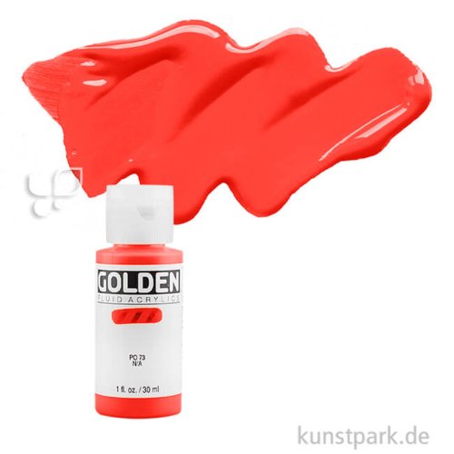 GOLDEN Fluid Acrylics, Flüssige Acrylfarben 30 ml | 2491 Fluorescent Red